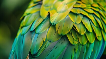 Wall Mural - Close-up of vibrant parrot feathers