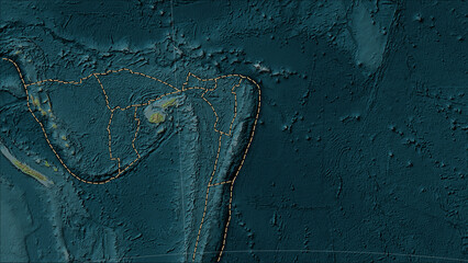 Wall Mural - Tonga plate - boundaries on the map