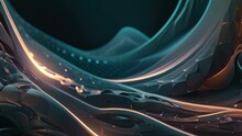 Video Animation Of Digital Art Piece Titled “Ethereal Waves” Features Abstract, Fluid Shapes And Waves. The Harmonious Blend Of Dark And Light Blue Tones Creates A Serene And Modern Composition