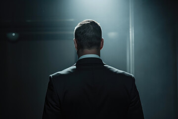 Corporate Figure: Rear View in Formal Attire