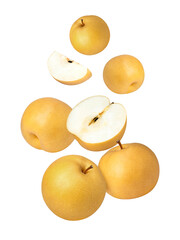 Wall Mural - Asian pear on white
