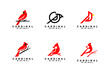 cardinal bird logo icon vector illustration template