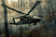 Dramatic Military Helicopter Maneuvers Through Dynamic Skies - Action Banner