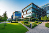 Fototapeta  - Science and Technology Park Square and Office Building. AI technology generated image