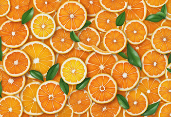 Sticker - top view of slices of oranges