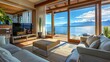 Luxurious interior with beautiful oceanfront suites with ocean views