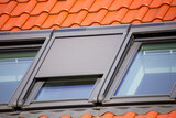 Fototapeta Tulipany - Dachfenster mit Rollladen