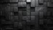 black abstract, wallpaper, monochrome design, neat symmetrical pattern, parallelogram tiles, right lower third lighting