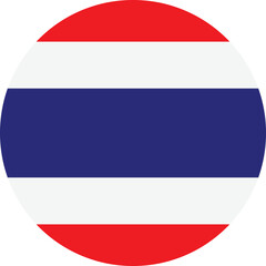 Wall Mural - Round Thailand flag . Thailand flag button . Thai flag in circle . Vector illustration