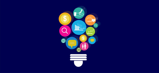 Wall Mural - 2D illustration Digital Abstract Business Networking background