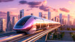 A sleek and futuristic high speed train symbolizing modernization