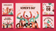 © pikistar - flat international women s day instagram posts collection design vector illustration