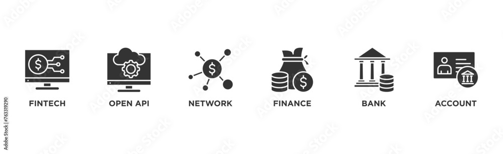 Api Code Bank Banner Open banking banner web icon vector illustration concept for financial ...