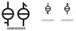 Demigender vector symbol. Gender and sexual orientation identity