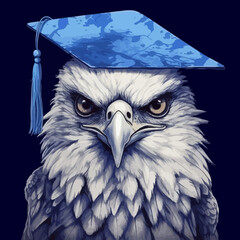 Wall Mural - Eagle with Graduation Cap