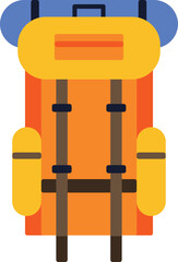 Canvas Print - Camping backpack color icon. Outdoor travel bag