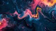 Swirling colors interact in a fluid dance, dynamic patterns that capture the chaos and beauty of abstract art, colorful background with a lot of paint, illustration from Generative AI