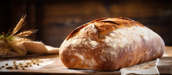 Sticker - A loaf of bread on a wooden table