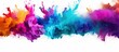 Colorful paint cloud mixing in white background