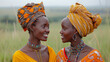 rural african ladies smiling and happy having a conversation,generative ai