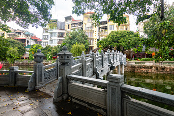 Wall Mural - views of empty park in hanoi, vietnam