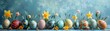Easter holiday celebration set collection of big colorful painted easter eggs