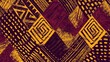 African Tribal Background Pattern in the Colors Yellow and Maroon created with Generative AI Technology