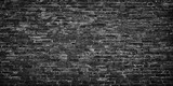 Fototapeta Na ścianę - black brick wall for gloomy background design, dark stonework texture