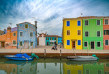 Fototapeta Sawanna - Burano island and its colorful houses, Venice, Italy.