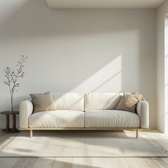 Wall Mural - Stylish sofa and wall. Minimalistic design.