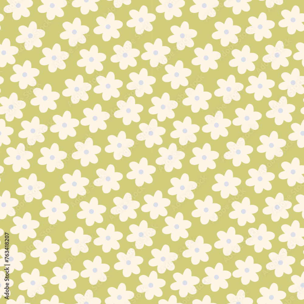 Pattern with white daisies on a green background. Great for wallpaper ...