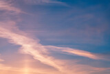 Fototapeta Na sufit - pink clouds at sunset, sunrise, magical, fantasy natural background, celestial landscape