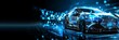 © Ilja - Ai assisted automotive engineer designing smart ev car on holographic display, with copy space