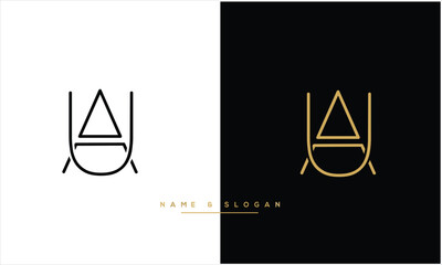 UA, AU, U, A, Abstract Letters Logo Monogram