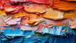 Fragment of multicolored texture painting. Abstract art background. oil on canvas. Rough brushstrokes of paint. Closeup of a painting by oil and palette knife.