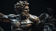 Classical Statue Of Gladiator Battle Determination And Weaponry Detailed