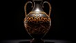 Elegantly shaped Greek amphora intricate designs showcasing vessel's beauty