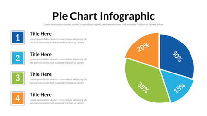 Wall Mural - Pie Chart infographic presentation layout fully editable.