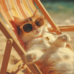 Poster - cat Wearing sunglasses