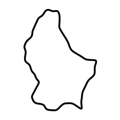 Wall Mural - Luxembourg country simplified map. Thick black outline contour. Simple vector icon