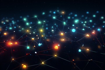 Poster - Abstract network design with bright lights