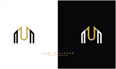 UM, MU,U , M, Abstract Letters Logo Monogram
