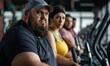 © Daniela - Group of fat or oversize people working out on treadmills at a gym, focused on fitness and leading a healthy lifestyle
