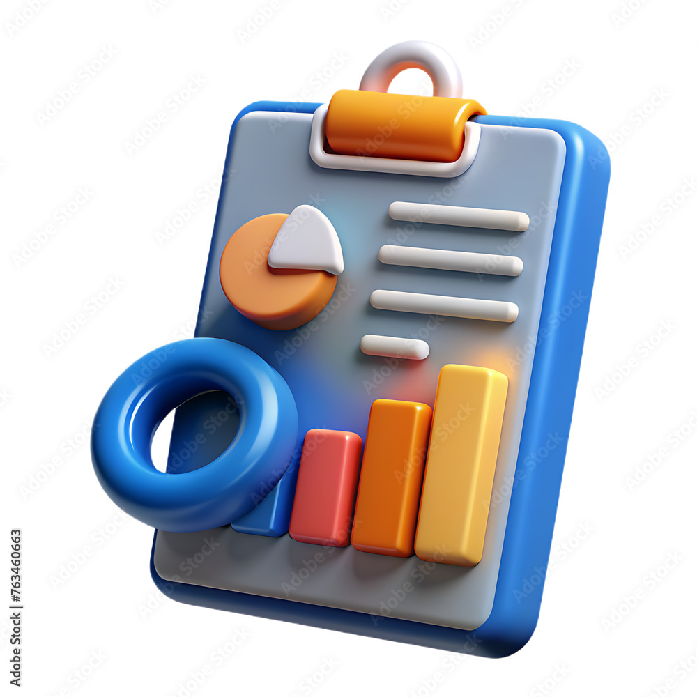 3d render icon illustration time concept calendar with checklist icon ...