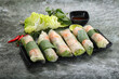 Vietnamese Spring Roll with shrimps and vegetables