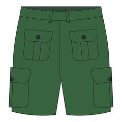 Wall Mural - Cargo Short Mockup Back View