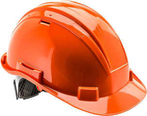 Wall Mural - Safety construction helmet in bright orange, cut out transparent