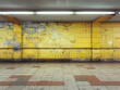 An empty wall on the subway platform in Berlin viewed frontally