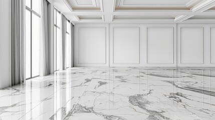 Wall Mural - White Marble flooring for interior decoration