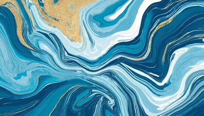  hand painted background with mixed liquid blue and golden paints abstract fluid acrylic painting modern art marbled blue abstract background liquid marble pattern